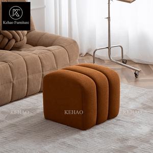 Meubles de maison Ottoman moderne simple rectangulaire <span class=keywords><strong>en</strong></span> <span class=keywords><strong>bois</strong></span> Ottoman <span class=keywords><strong>tabouret</strong></span> <span class=keywords><strong>en</strong></span> tissu Teddy pour la chambre à coucher - Product Image 5