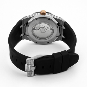 Reloj Octagonal para Hombre con Incrustaciones de Moissanita, Correa de Goma Negra, Estilo Hip Hop - Product Image 6