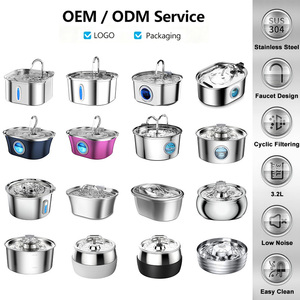 3.2L Portable Stainless Steel <strong>Cat</strong> &amp; Dog Water Fountain with Automatic Level Window LCD Display USB <strong>Plug</strong> - Product Image 5