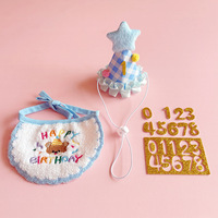 Ensemble d'anniversaire pour animaux de compagnie, classique, simple et écologique, pour chats et chiens, décoration en polyester mignonne