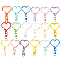 Porte-clés cœur couleur bonbon avec mousqueton, crochets de fixation pour la fabrication de bijoux DIY