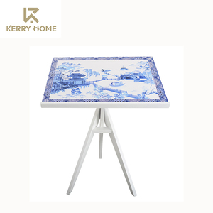 <span class=keywords><strong>Paravent</strong></span> en <span class=keywords><strong>bois</strong></span> motif fleur bleu et blanc maison diviseur de pièce pliable décoratif pour chambre et salon Design imprimé - Product Image 5