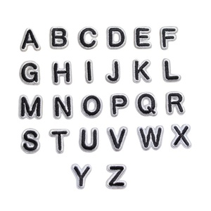 Trong Kho Thân Thiện Với Môi Cảm Thấy Vải Kích Thước Nhỏ Chiều Cao 2Cm Thêu Màu Đen Sắ<span class=keywords><strong>t</strong></span> Trên Thư Tiếng Anh Các Bản Vá <span class=keywords><strong>L</strong></span>ỗi Cho Mũ - Product Image 1