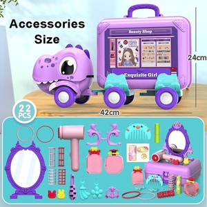 Kit d'habillage <span class=keywords><strong>de</strong></span> <span class=keywords><strong>maison</strong></span> <span class=keywords><strong>de</strong></span> jeu 3 en 1 pour enfant, camion dinosaure à friction, jouet pour boutique <span class=keywords><strong>de</strong></span> beauté, ensemble <span class=keywords><strong>de</strong></span> maquillage pour fille - Product Image 5