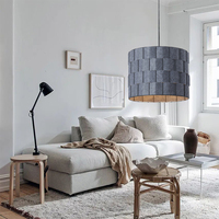 Lustre LED Shenghui DJ-041 avec abat-jour en tissu, blanc chaud 3500K, angle de faisceau 60°, Ra 90, AC 85-265V, éclairage facile à installer