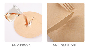 Assiettes rectangulaires jetables en bois écologique, <span class=keywords><strong>vaisselle</strong></span> en bois naturel pour le camping, les restaurants, les plats à emporter et les fournitures de traiteur - Product Image 4