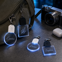 Wiederaufladbare Schlüsselanhänger-Lampe Großhandel OEM Anpassbare Farbwechselnde Acryl-LED-Anhänger Hologramm-Charm für Werbegeschenke