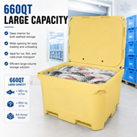 Glacière isotherme robuste 660L en LLDPE rotomoulé, double paroi, grande capacité, conservation de la glace pendant 5 jours, qualité alimentaire