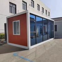 Maison conteneur panoramique en verre 20ft 40ft, mur-rideau en verre du sol au plafond, maison modulaire pour hôtel ou villa