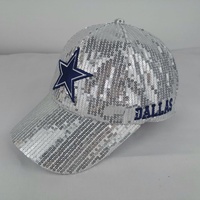 Casquette de baseball pour femme 2026 America Simple Fashion Game Day à paillettes, 6 panneaux, à visière, pour l'extérieur, l'été, polyvalente, protection solaire, sport