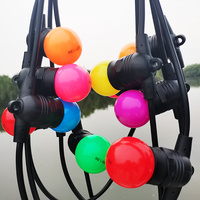 Guirlande lumineuse LED G45 en forme de coquille colorée, étanche IP65, 10m/15m, 2700K blanc chaud, pour Noël, les fêtes et les mariages