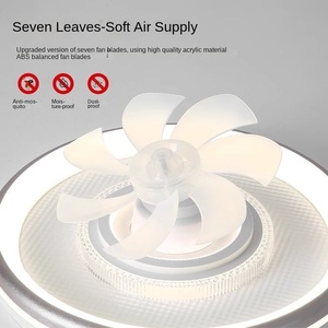 Plafonnier LED de style européen moderne avec base en fer, télécommande, ventilateur, lampe encastrée, moteur CC pour cuisine et restaurant - Product Image 2