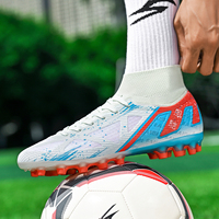 Chaussures de football AG personnalisées en usine, tige en maille respirante, légères, pour gazon artificiel, chaussures de football pour jeunes, entraînement en plein air