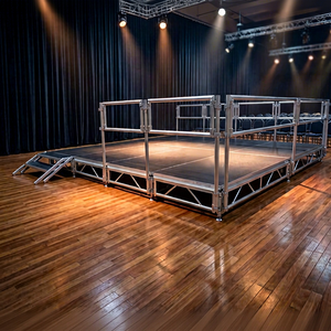 RK Aluminum <b>Stage</b> Truss 10x12m Modular Rectangle Quick Install Non-Welding Silver <b>Stage</b> with Stairs - Product Image 1