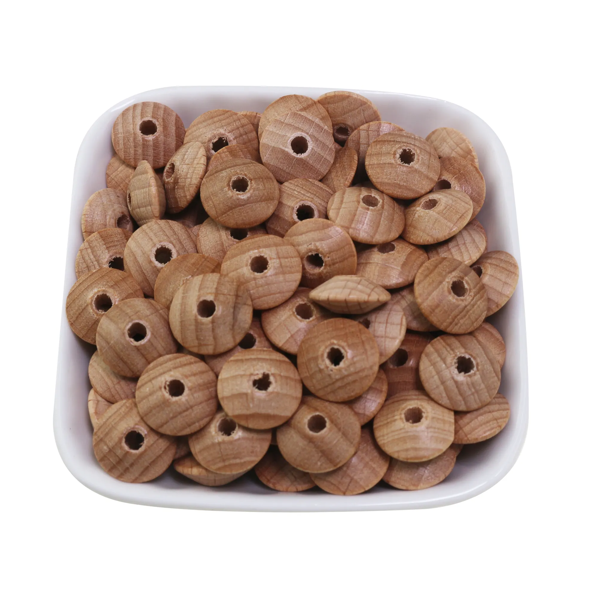 Perles de lentilles en bois de hêtre de qualité alimentaire sans BPA pour la fabrication de bijoux, 13x7MM, nouveau Design
