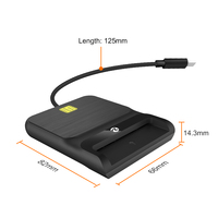ZOWEETEK 12026-9C ISO 7816 lecteur de carte à puce écrivain Type C lecteur de carte à puce Portable Mobile lecteur de carte de crédit paiement