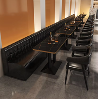 Meubles de salon modernes pour hôtel, restaurant, bar, discothèque, canapé, chaise de pub, table, comptoir, ensemble en forme de U ou de L, en cuir PU et métal