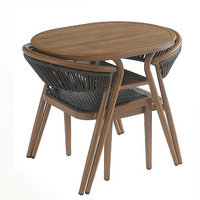 Ensemble de mobilier d'extérieur 2 chaises et table au design moderne, ensemble de jardin 3 pièces tous temps en vente à chaud