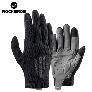 ROCKBROS Gant en tricot confortable et respirant, antidérapant, absorbant les chocs, Ventilation du bout des doigts, confortable, long