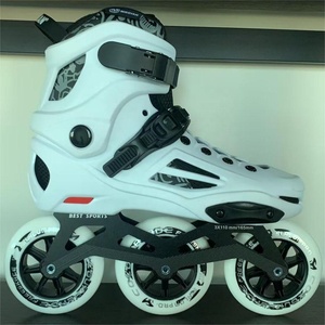 Patins à roulettes de slalom en ligne pour adultes, grande <span class=keywords><strong>taille</strong></span> 3*110 mm, patins de course avec cadre en aluminium, châssis en PP, chaussures de patinage avec roues en PU - Product Image 5