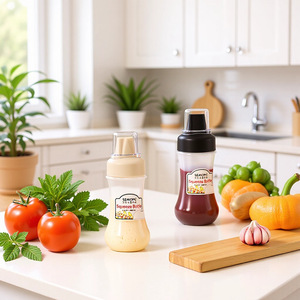 Semon <b>Squeeze</b> <b>Bottle</b> 300Ml With Lid For Salad Dressing Ketchup Condiments Kitchen Use - Product Image 3