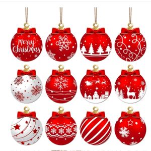 Ensemble de 24 décorations de Noël en verre en forme de sucettes - Ornements suspendus pour sapin de Noël, décoration de maison et fête du Nouvel An - Product Image 2