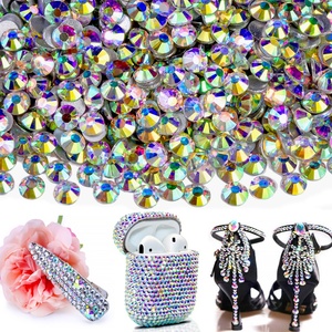 Strass en verre non thermocollants OLeeya SS3-SS50 à 12 facettes, cristal AB à dos plat, vente en gros, pour décoration d'ongles et DIY - Product Image 1