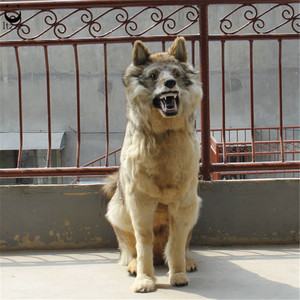 Figura de lobo de plástico suave para decoración del hogar, animal de tamaño real, peludo, hecho a medida, nuevo producto increíble - Product Image 4