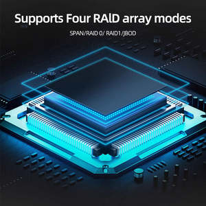 Enclosure SSD M.2 Doppio NVME Compatibile con Interfaccia Type C 3.2, Alta Capacità 16TB, Ventola di Raffreddamento Integrata, Velocità 20Gbps - Product Image 6