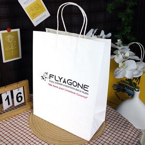 Bolsas de Papel Kraft Marrón Reciclado para Llevar Comida de Restaurante, Café y Comida para Llevar, Bolsas de Embalaje para Compras, Impresión Personalizada - Product Image 3