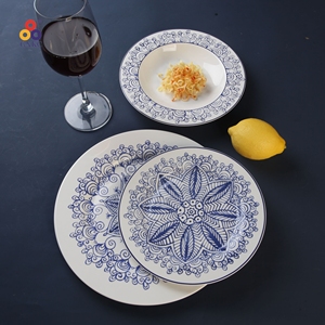 Calcomanía en relieve ecológica Sanhuan, vajilla de porcelana clásica, nuevo juego de cena de cerámica <span class=keywords><strong>Bon</strong></span> China, vajilla - Product Image 3