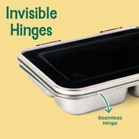B262 Bencircle 1-3L PP+Silicone 3-delige roestvrijstalen deksel verwarmbare lekbestendige BPA-vrije magnetronbestendige lunchbox