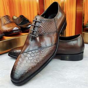 Chaussures en cuir pour hommes XuanWu, style Oxford élégant, à enfiler, bout fermé, respirantes, légères, semelle en caoutchouc isolante - Product Image 2