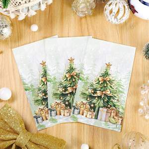 Serviettes <span class=keywords><strong>en</strong></span> <span class=keywords><strong>papier</strong></span> jetables 3 épaisseurs 8 plis <span class=keywords><strong>en</strong></span> pâte <span class=keywords><strong>de</strong></span> bois vierge, motif <span class=keywords><strong>sapin</strong></span> <span class=keywords><strong>de</strong></span> <span class=keywords><strong>Noël</strong></span>, douces et sans peluches, pour les occasions festives – Vente chaude - Product Image 6