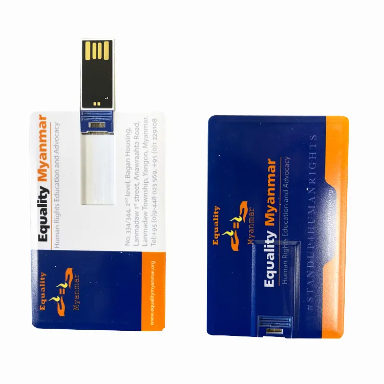 Customized Logo Business Card USB Flash Drive 2.0 Bulk Cheap Pen Drive 1GB 2GB 8GB 16GB 32GB 64GB Credit Card USB Memory Stick