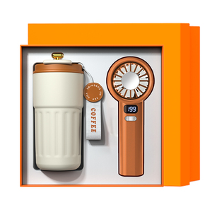 Ventilatori Portatili Ricaricabili con Display Temperatura, Tazza Termica, Set Regalo Promozionale per Agenzie Immobiliari, Uomini e Donne, Lavoratori d'<span class=keywords><strong>Ufficio</strong></span>, Seta - Product Image 2