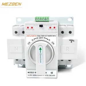 ATS Rated Current 6A-63A Dual Power Automatic Transfer Switch 220V generator changeover switch