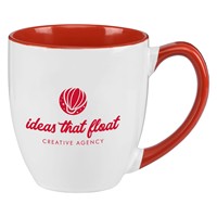 Tasse bistro en céramique bicolore 16 oz personnalisée