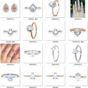 แหวนเงินแท้ 925 ชุบทอง 14K ประดับมูนสโตนสีน้ำเงิน รูปทรงลูกแพร์ - Product Image 6