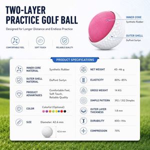Balle de golf promotionnelle personnalisée avec logo, en plastique, pour entraînement en extérieur - Product Image 3