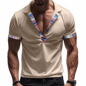 Summer new polo shirt men's t-shirt <b>short</b>-<b>sleeved</b> V-neck printed loose casual <b>short</b>-<b>sleeved</b> polo shirt - Product Image 4