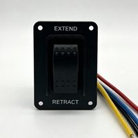 Interrupteur à bascule momentané DPDT (ON)-OFF-(ON) extensible et rétractable 12V 20A IP66 pré-câblé pour vérin linéaire de support de caravane