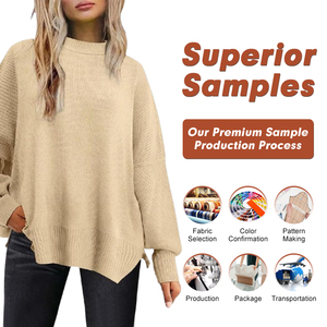 OEM Hochwertige <span class=keywords><strong>Cropped</strong></span> Slim Fit Woll-Rollkragenpullover für Damen Maßgefertigte Langarm-Rollkragenpullover für Frauen - Product Image 6