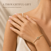 Bracelet Tennis en Acier Inoxydable Tendance Or Doré avec Strass et Breloque Œil Turc, Chaîne Réglable, Bijou pour Femme, Idéal pour Fête et Cadeau