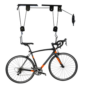 Soporte <span class=keywords><strong>de</strong></span> Bicicleta <span class=keywords><strong>de</strong></span> Acero ZMORE con Polea y Montaje en Techo, Color Negro, Logotipo Personalizado, para Almacenamiento y Exhibición <span class=keywords><strong>de</strong></span> <span class=keywords><strong>Bicicletas</strong></span> - Product Image 1