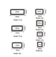 Grosir logam persegi panjang cincin gesper Slide Loop cincin untuk sabuk ransel tali anyaman tas hewan peliharaan kerah DIY aksesoris