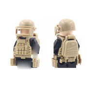 Ensemble d'équipement MOC : Casque, Armure, Sac de sable, Accessoires de soldat, Mini sac d'équipement jouet, Briques, Casques