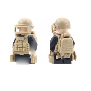 Ensemble d'équipement MOC : <span class=keywords><strong>Casque</strong></span>, Armure, Sac <span class=keywords><strong>de</strong></span> sable, Accessoires <span class=keywords><strong>de</strong></span> soldat <span class=keywords><strong>de</strong></span> la Seconde Guerre mondiale, Mini sac d'équipement jouet, Casques en briques WW2 - Product Image 5