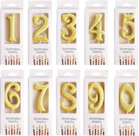 Grandes fournitures de décoration de gâteaux numériques dorés Boîte à bougies d'anniversaire numérique créative pour les besoins de fête Vente en gros Produits du Nouvel An