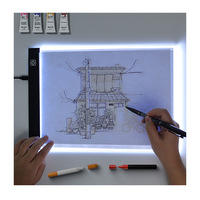 Elice Ultra Slim A5 Boîte à lumière LED portable, luminosité réglable sur 3 niveaux, planche à dessin en plastique ABC, planche à tracer professionnelle pour artistes